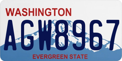 WA license plate AGW8967