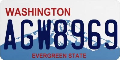WA license plate AGW8969