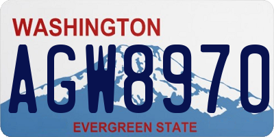 WA license plate AGW8970