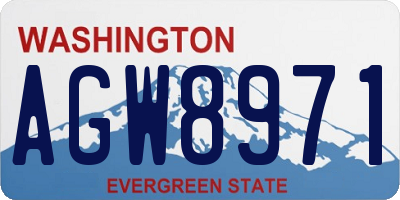 WA license plate AGW8971