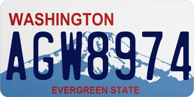WA license plate AGW8974