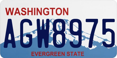 WA license plate AGW8975