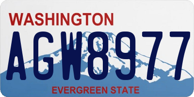 WA license plate AGW8977
