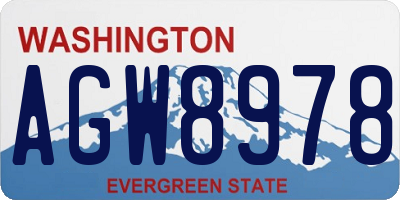 WA license plate AGW8978