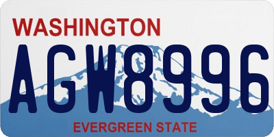 WA license plate AGW8996