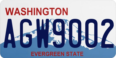 WA license plate AGW9002
