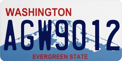WA license plate AGW9012