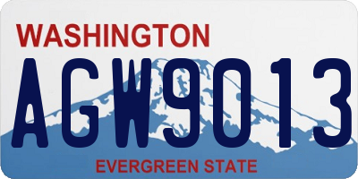 WA license plate AGW9013
