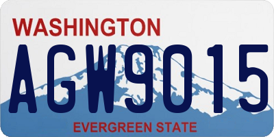 WA license plate AGW9015