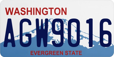 WA license plate AGW9016