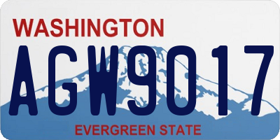 WA license plate AGW9017
