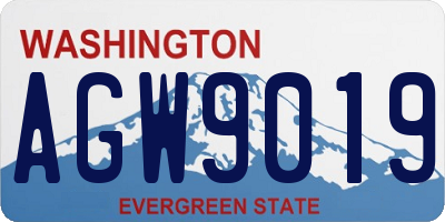 WA license plate AGW9019