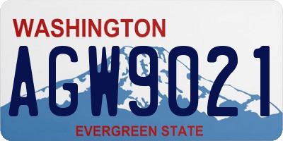 WA license plate AGW9021