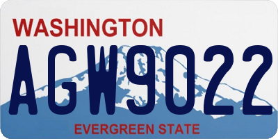 WA license plate AGW9022