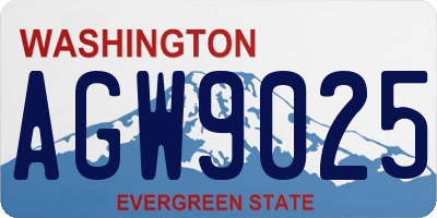 WA license plate AGW9025