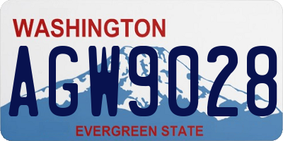 WA license plate AGW9028
