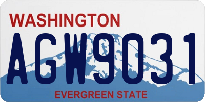 WA license plate AGW9031