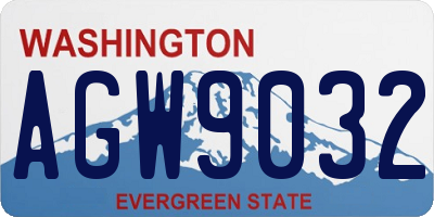 WA license plate AGW9032