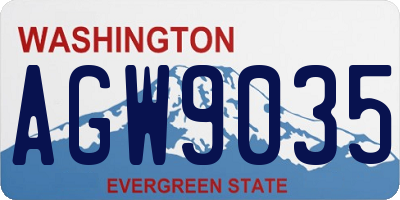 WA license plate AGW9035