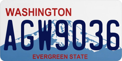 WA license plate AGW9036