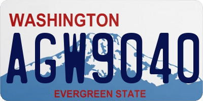 WA license plate AGW9040