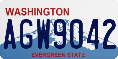 WA license plate AGW9042