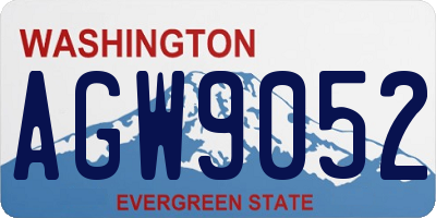 WA license plate AGW9052