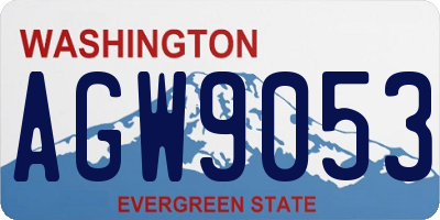 WA license plate AGW9053