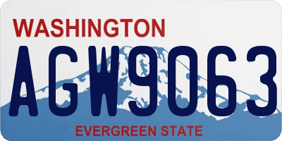 WA license plate AGW9063