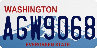 WA license plate AGW9068