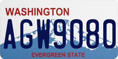WA license plate AGW9080