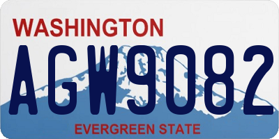 WA license plate AGW9082