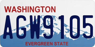 WA license plate AGW9105