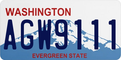 WA license plate AGW9111