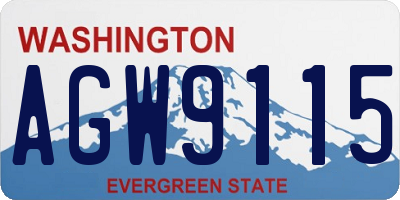 WA license plate AGW9115