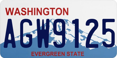 WA license plate AGW9125