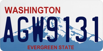 WA license plate AGW9131