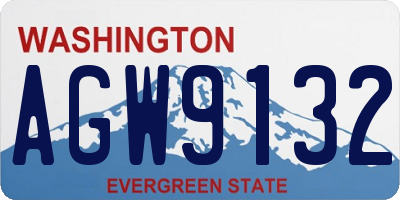 WA license plate AGW9132