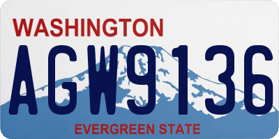 WA license plate AGW9136