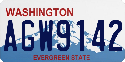WA license plate AGW9142