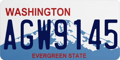 WA license plate AGW9145