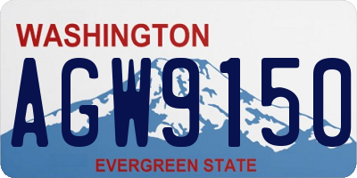 WA license plate AGW9150
