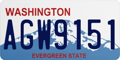 WA license plate AGW9151