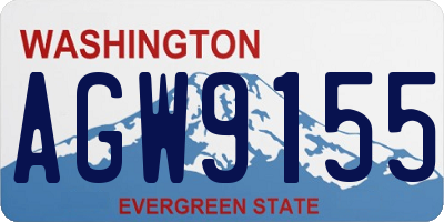 WA license plate AGW9155
