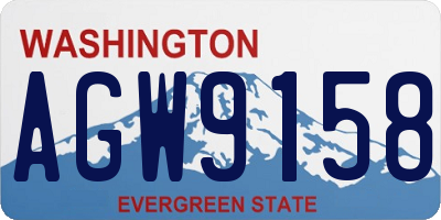 WA license plate AGW9158