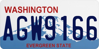 WA license plate AGW9166