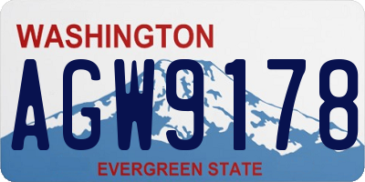 WA license plate AGW9178