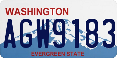 WA license plate AGW9183