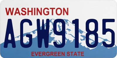 WA license plate AGW9185