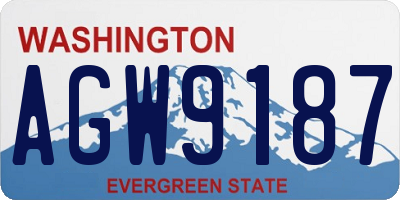 WA license plate AGW9187